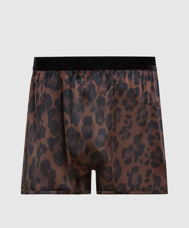 Tom Ford Brown leopard print silk boxer briefs T4LE41020 image 2
