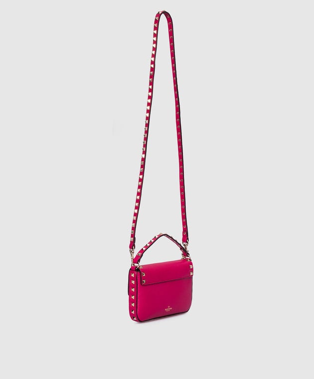 Valentino Шкіряна сумка крос-боді кольору фуксії Rockstud XW0P0W07VSH зображення 2