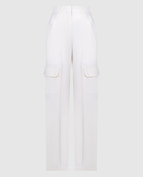 Alexander McQueen Белые штаны-карго из шерсти 784960QJAAC