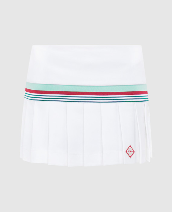 White mini skirt with logo