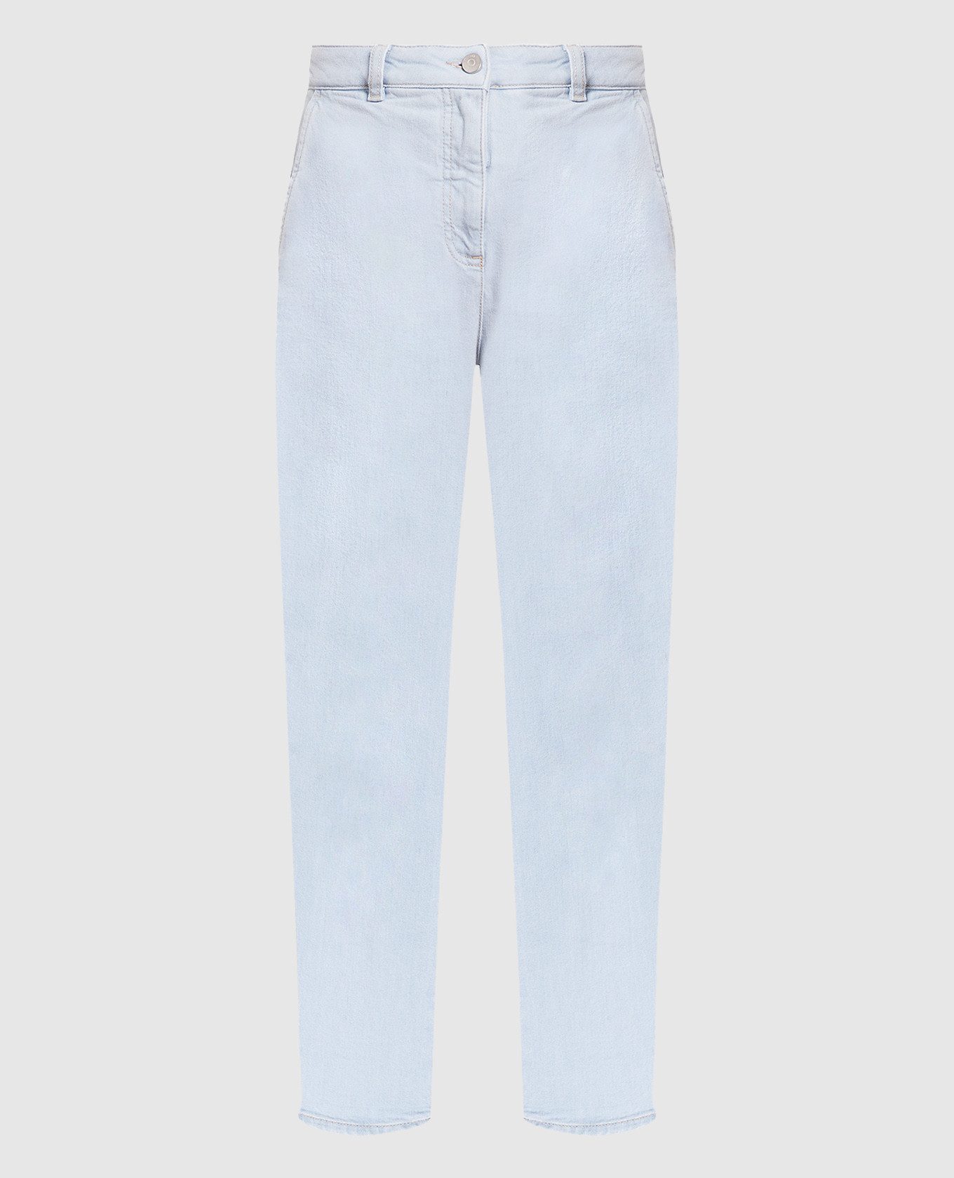 

Голубые джинсы с логотипом, Голубой, Зауженные джинсы