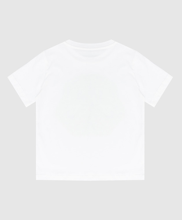 Moncler ENFANT Дитяча біла футболка з логотипом. 8C000388390746 зображення 2