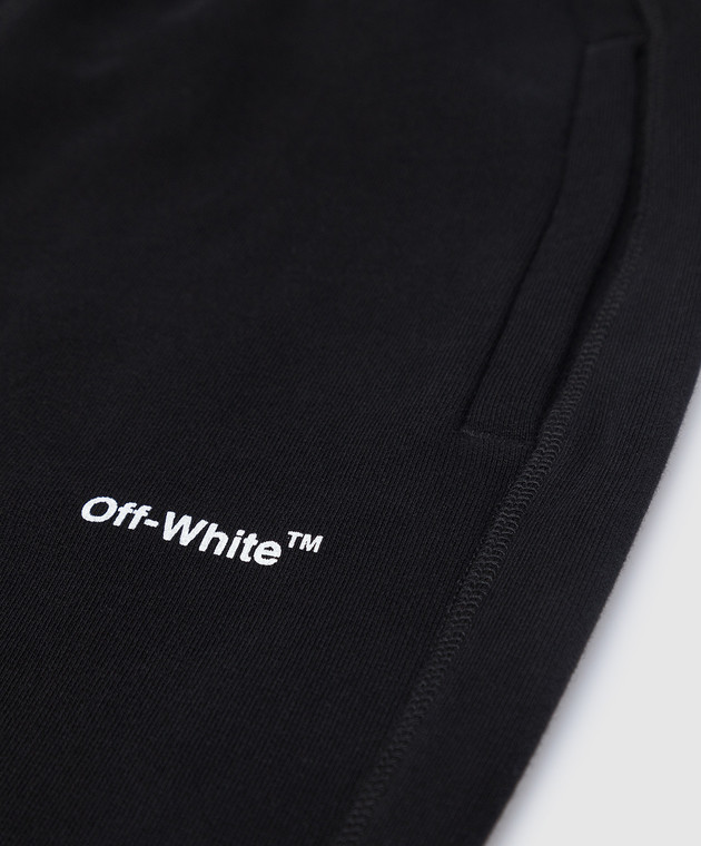 Off-White Дитячі чорні джогери з контрастним принтом логотипу OBCH001S22FLE002 зображення 3