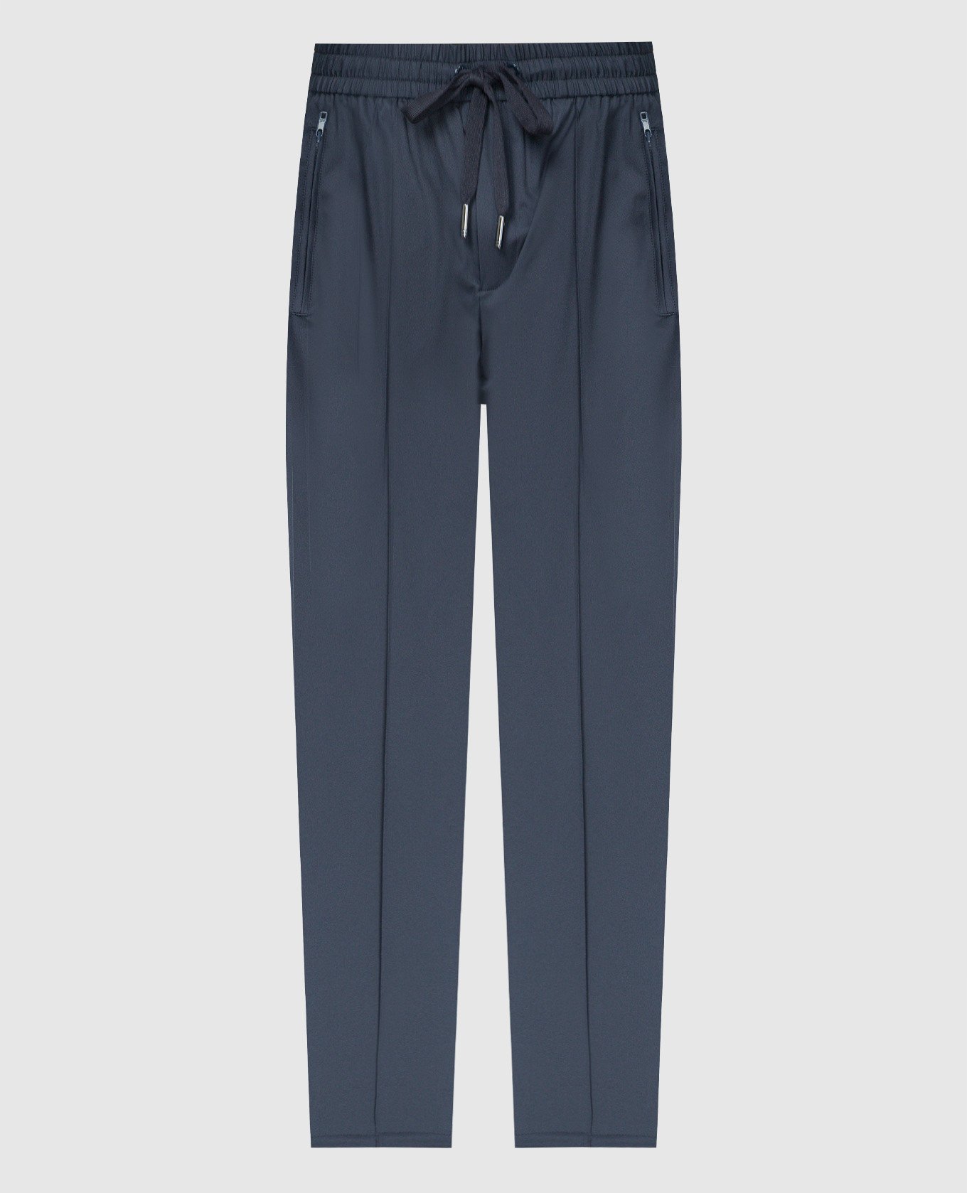Blue sweatpants with logo patch