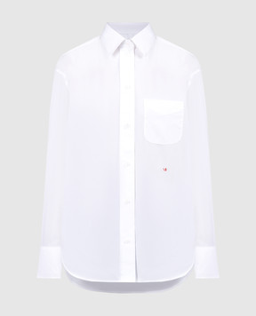 Victoria Beckham Белая рубашка с логотипом 1124WSH005237A