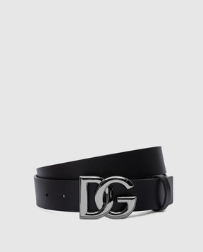 Dolce&Gabbana Черный кожаный ремень с логотипом DG BC4644AX622