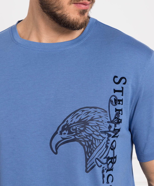 Stefano Ricci Блакитна футболка з логотипом MNH3102160803 зображення 5