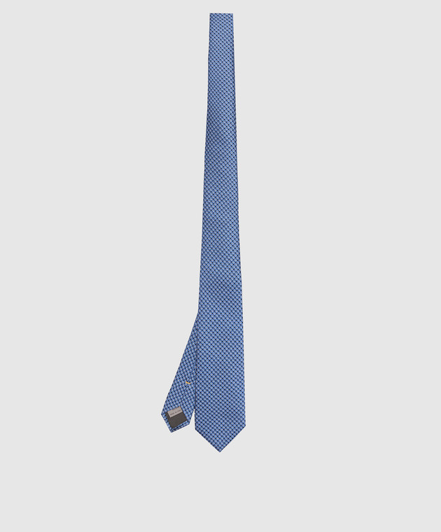 Canali Синій шовковий краватку у візерунок HJ0346189 зображення 3