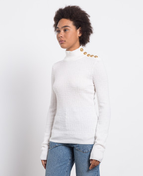 Balmain Білий джемпер у візерунок монограми логотипа BF1KF012KE69