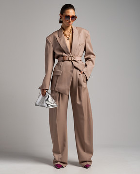 The Attico Коричневі штани Gery з вовни 241WCP102W046