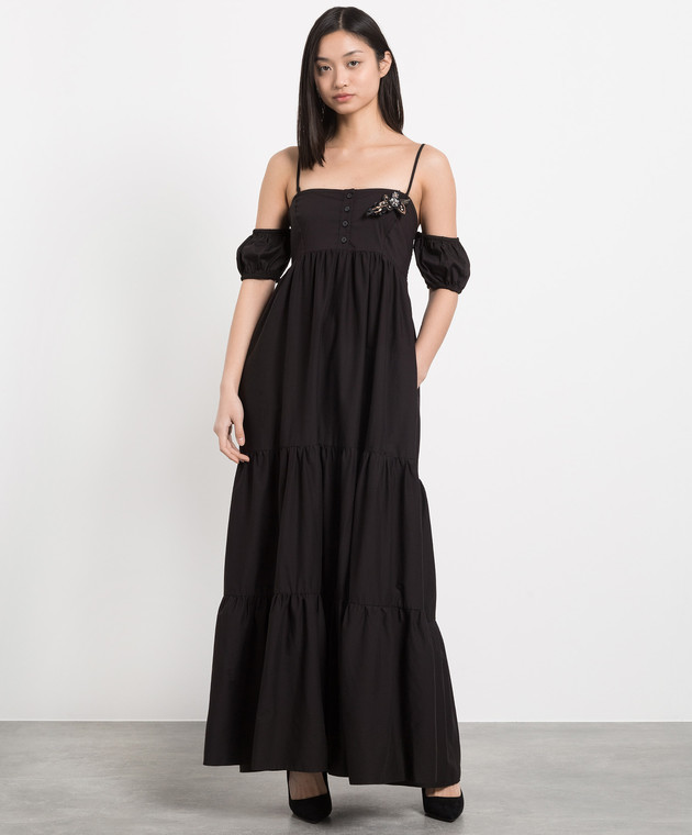 Twinset Black dress with frills 231LB2ABB изображение 2