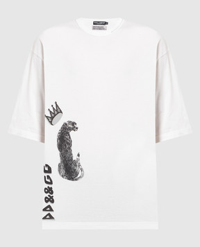 Dolce&Gabbana Белая футболка с принтом G8MF9TFI73U