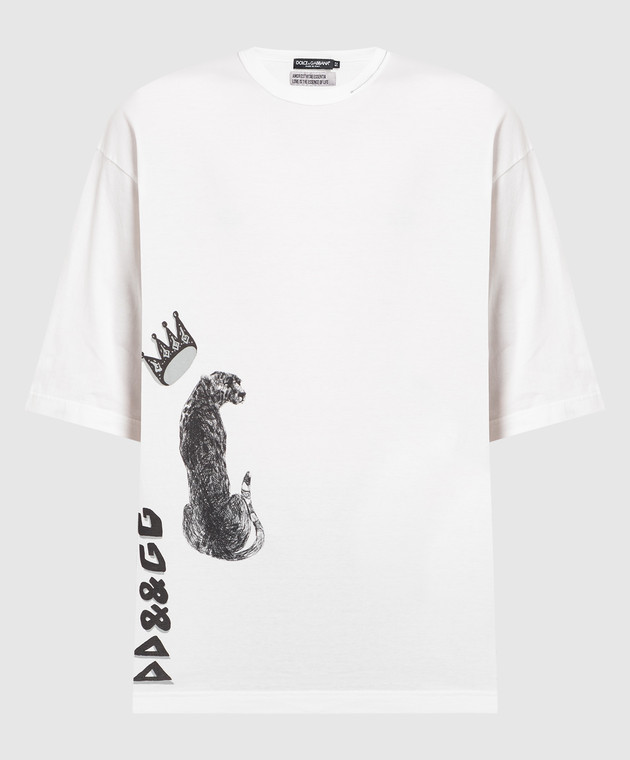 Dolce&Gabbana White t-shirt with a print G8MF9TFI73U