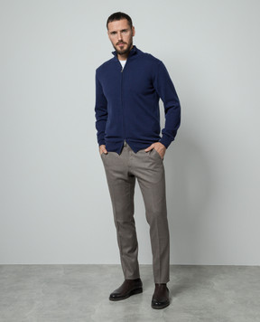 Cashmere&Whiskey Синий кардиган из кашемира 356N