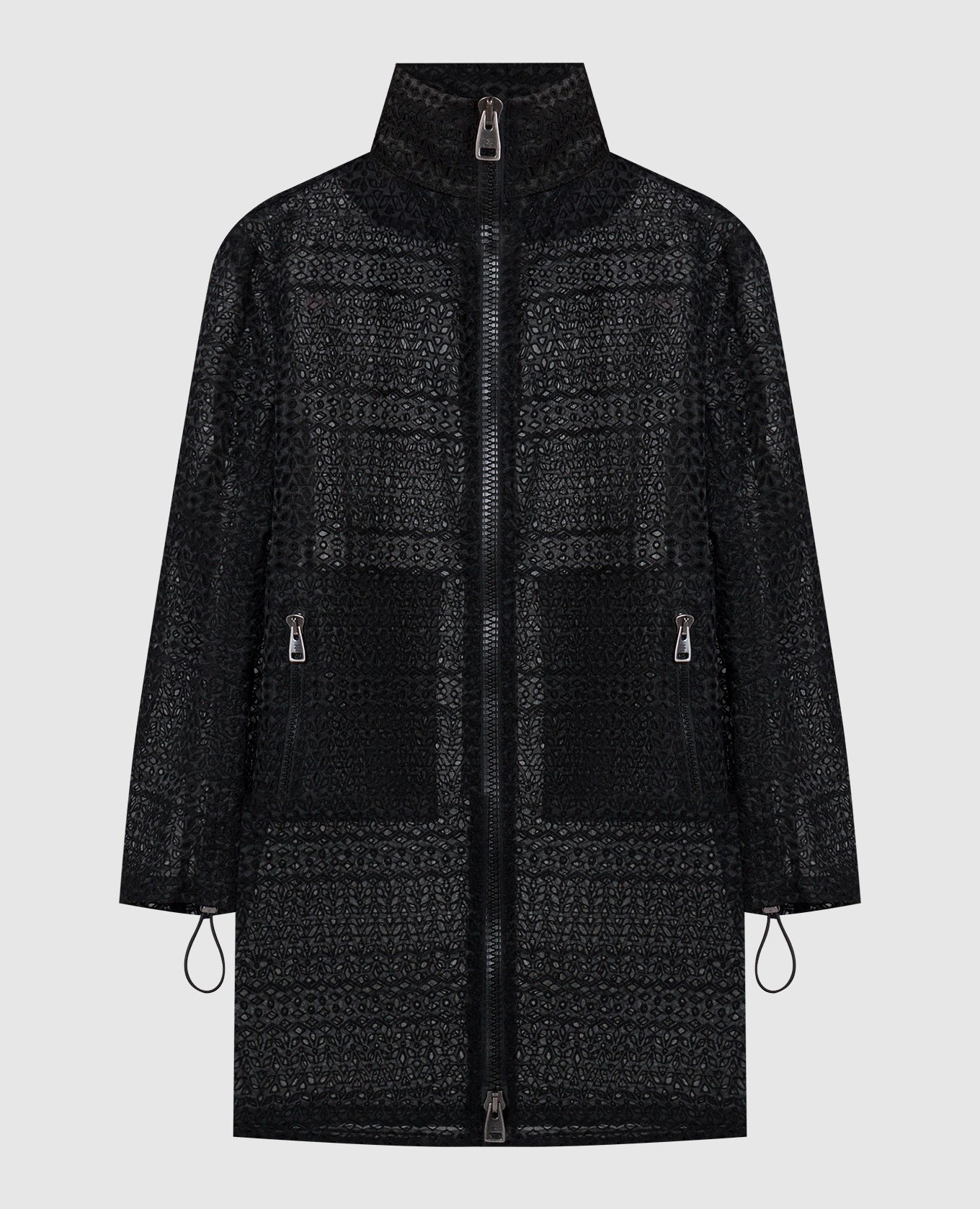 Black openwork coat