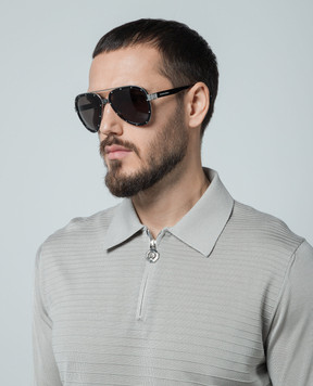 Stefano Ricci Чорні сонцезахистні окуляри з заклепками SG37PMEACET