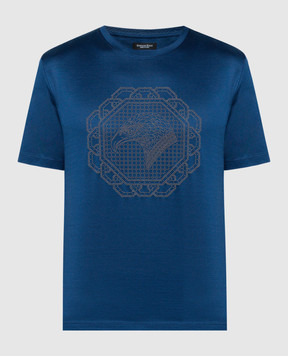 Stefano Ricci Синя футболка з емблемою логотипа MNH4103160TE0001