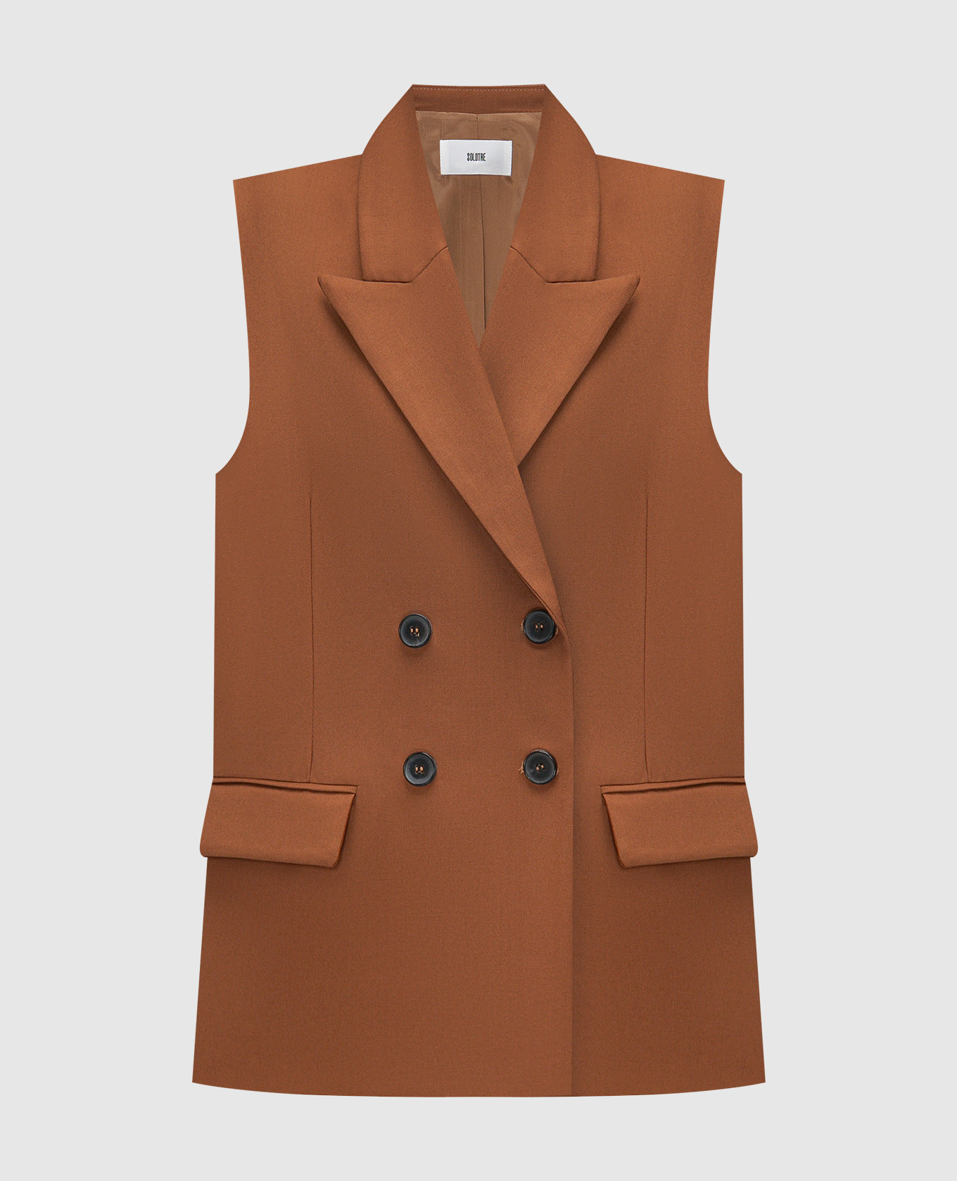 Brown double-breasted waistcoat