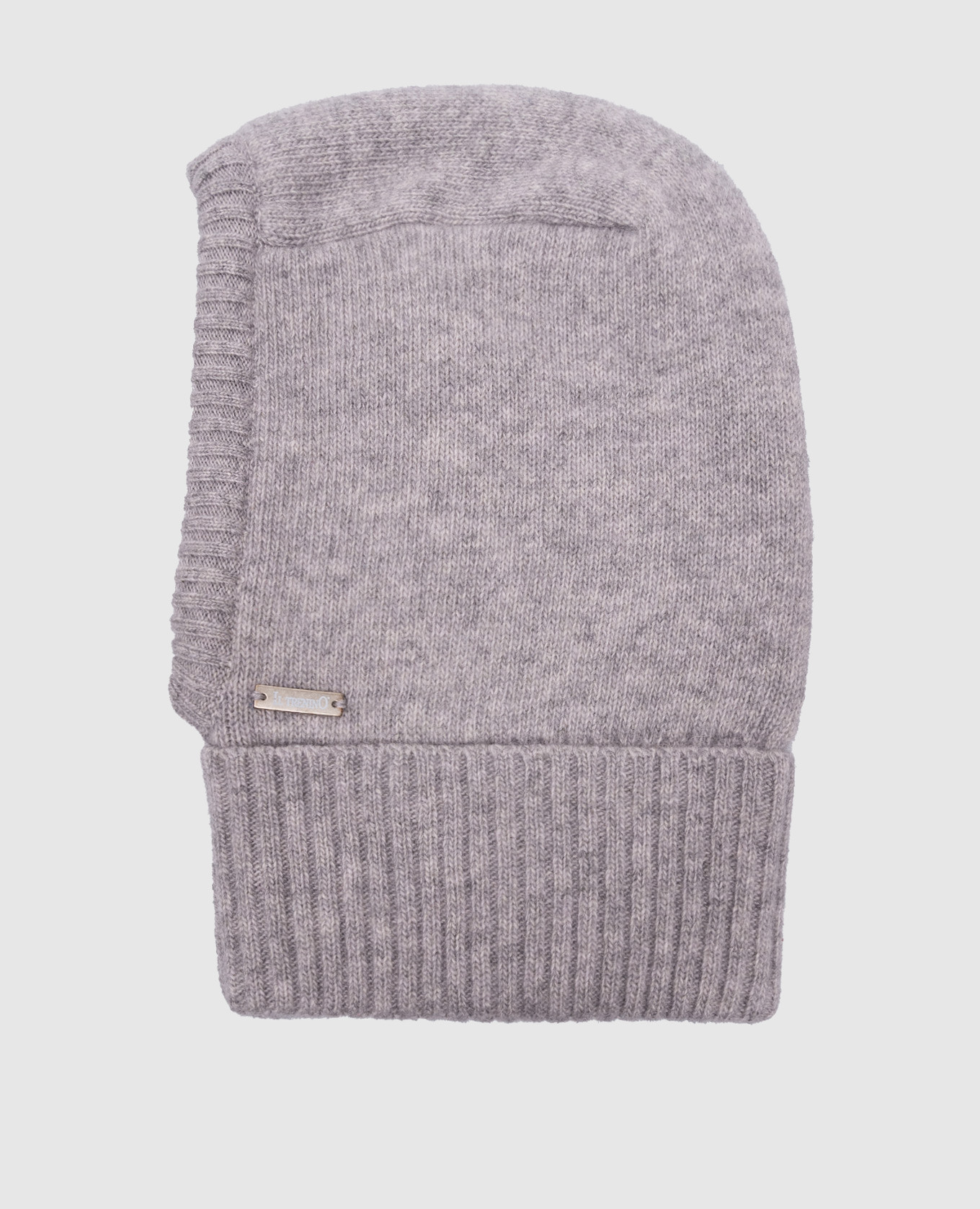Children's gray cap-helmet made of wool and cashmere