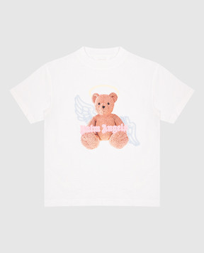 Palm Angels Детская белая футболка с принтом Медведь Angel PGAA002S24JER0021012