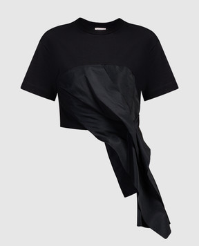 Alexander McQueen Черная блуза асимметричного кроя 733976QLAA6