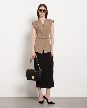 Balmain Коричневый жилет из шерсти AF1SA141WB05