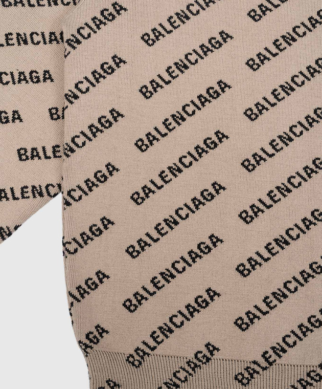 Balenciaga Children's brown jumper in a logo pattern 744377T3233 image 3