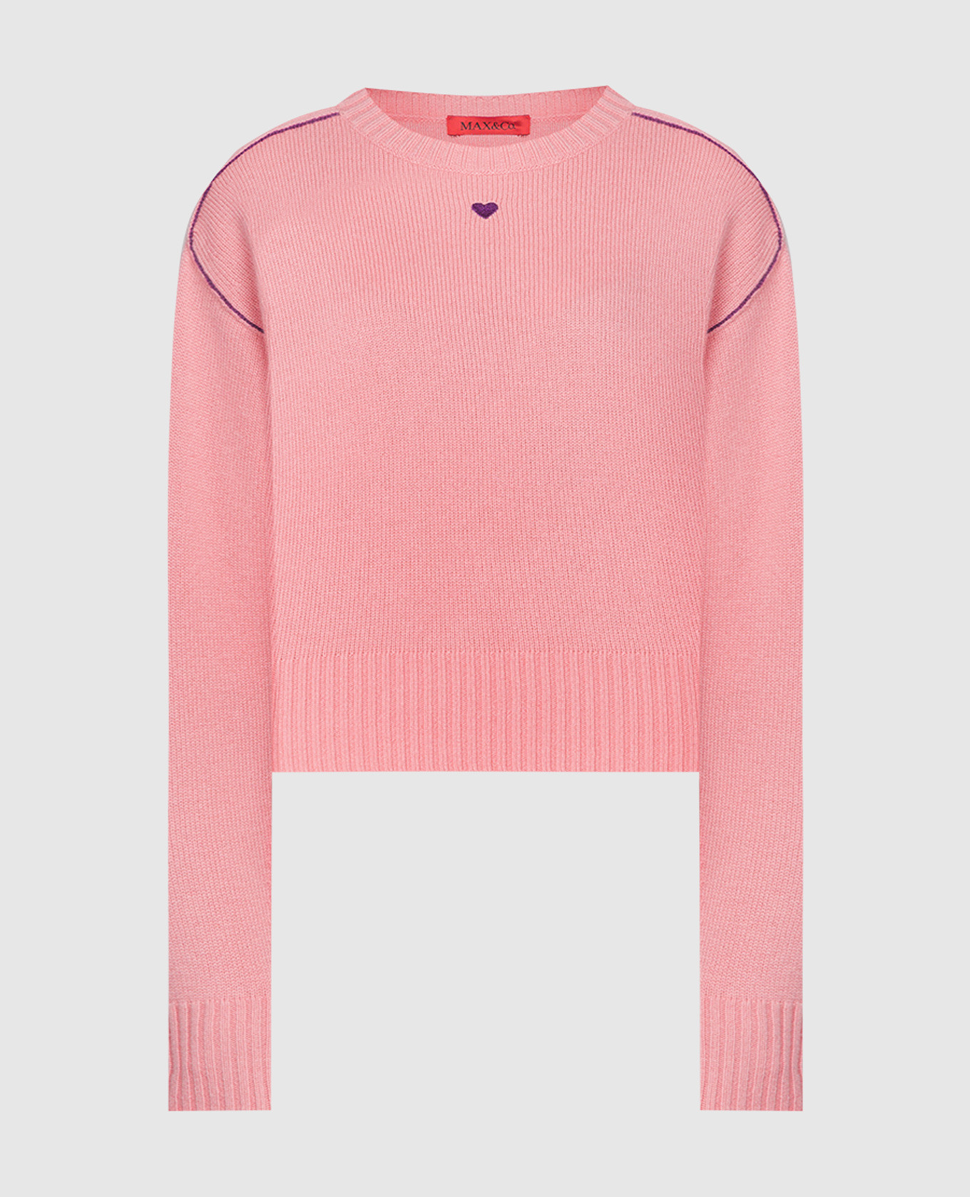 Pink PARK cashmere sweater with embroidery