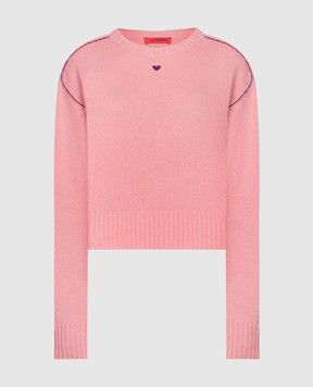 Max & Co Розовый свитер из кашемира PARK с вышивкой PARK