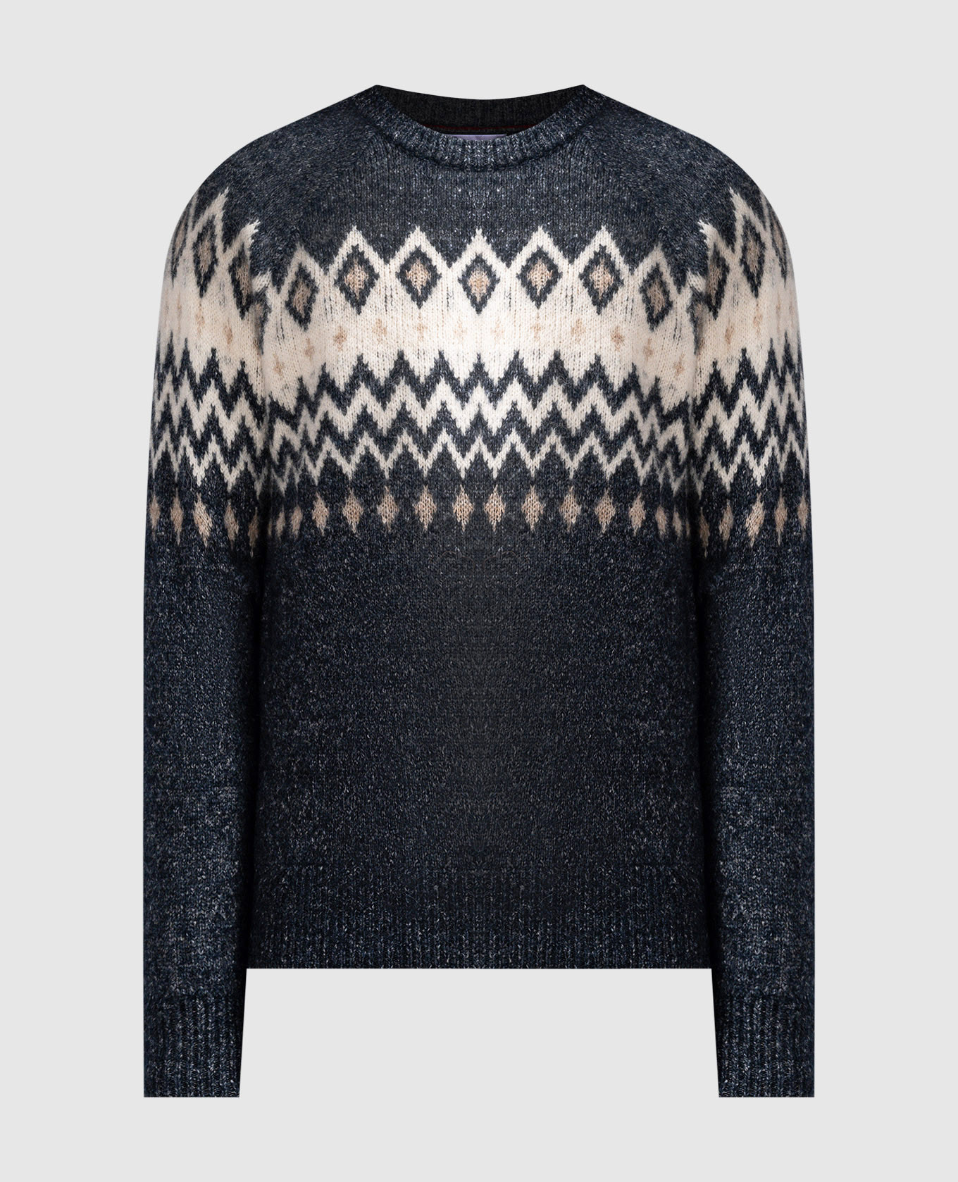 Blue melange patterned sweater