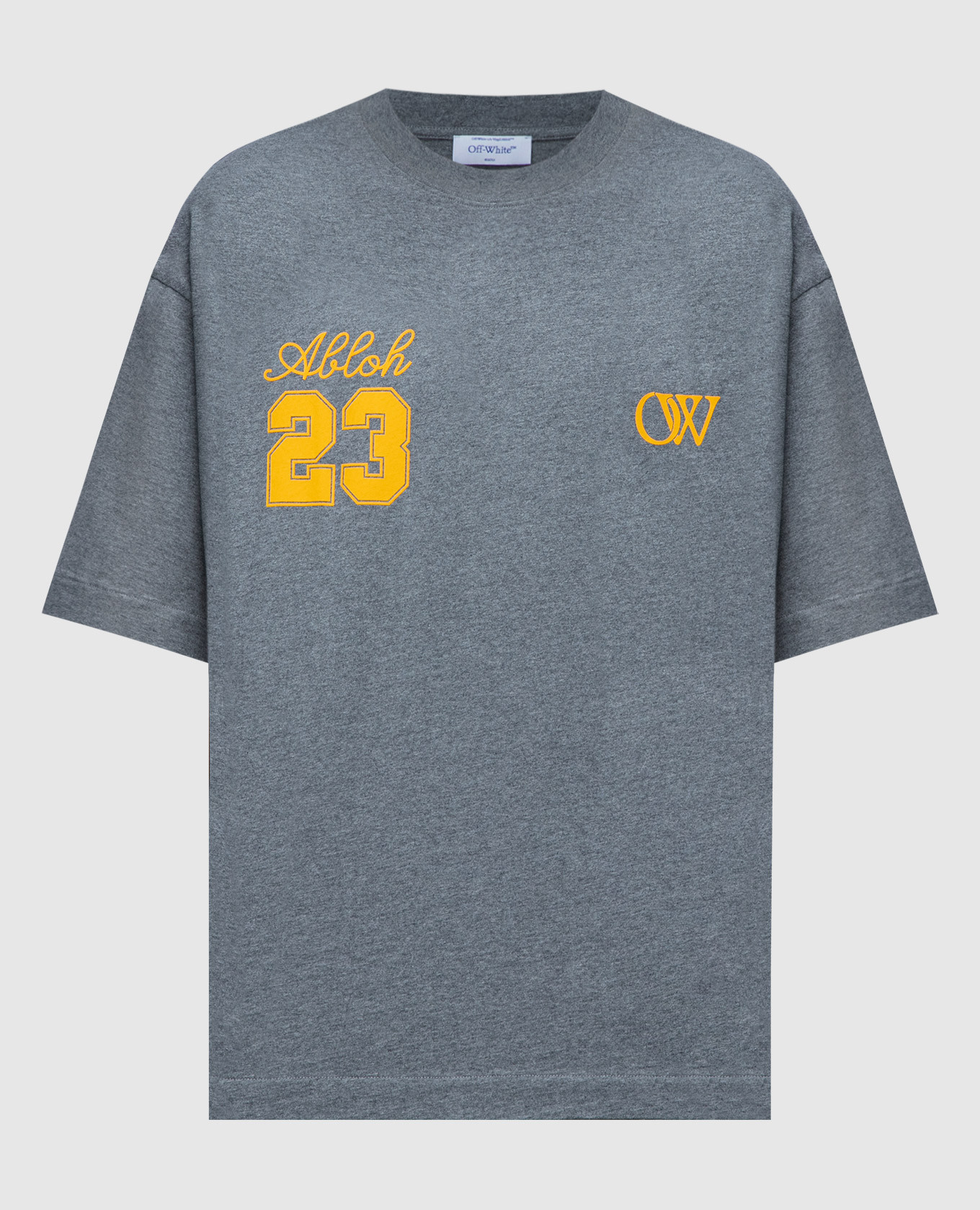 Gray melange t-shirt with 23 Logo print