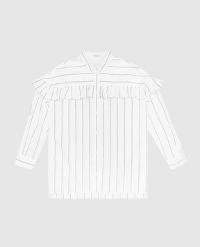 Brunello Cucinelli Дитяча біла сорочка в смужку з ланцюжком моніль BF794C826C