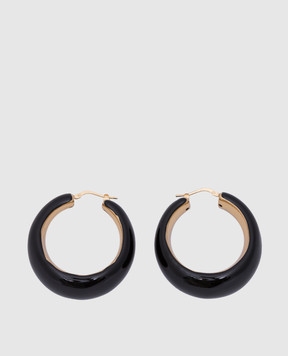 Francesca Bianchi Design Чорні сережки-конго Colette з покриттям 24-каратним золотом 13S