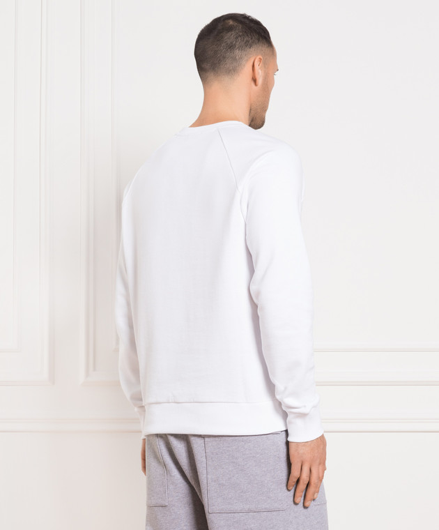 Balmain White sweatshirt with contrasting logo print AH1JQ005BB65 изображение 4