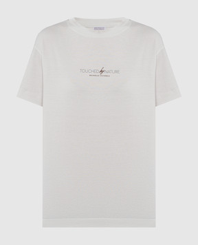 Brunello Cucinelli Біла футболка Nature з ланцюжком моніль M0A45EI600
