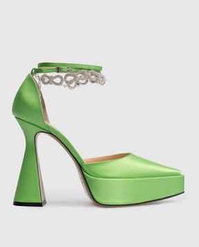 Mach&Mach Зеленые туфли с кристаллами S0124CRP240