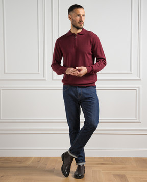 Cashmere&Whiskey Бордовое поло из шерсти 94394Z