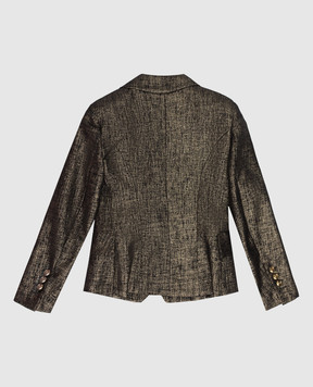Balmain Дитячий чорний двобортний жакет із люрексом 6R2A04I009610