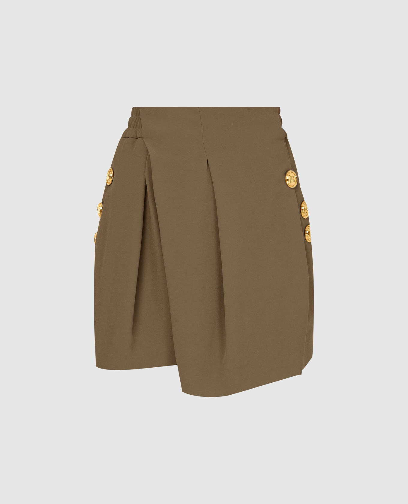 

Оливковые шорты с асимметрией, Хаки, Шорты