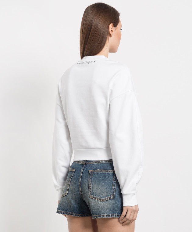 Alexander McQueen White sweatshirt with Beautier print 735221QZAHV изображение 4