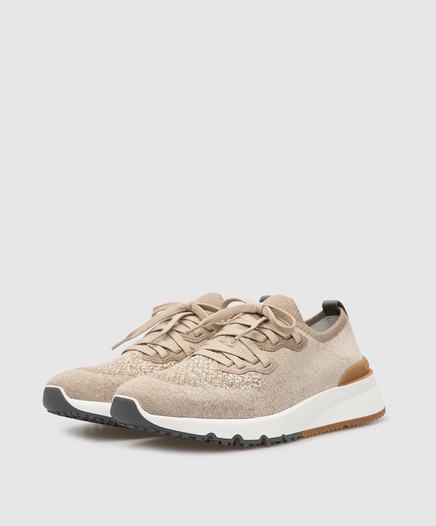 Brunello Cucinelli Бежевые кроссовки MZUKISO250 изображение 3