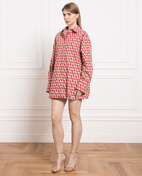 Valentino Бежева сукня-сорочка в принт Toile Iconographe 2B0VA3W07W4