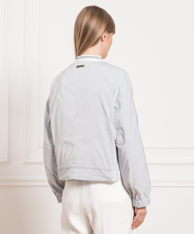 Peserico Gray bomber jacket with monil chain S21385A6953 изображение 4
