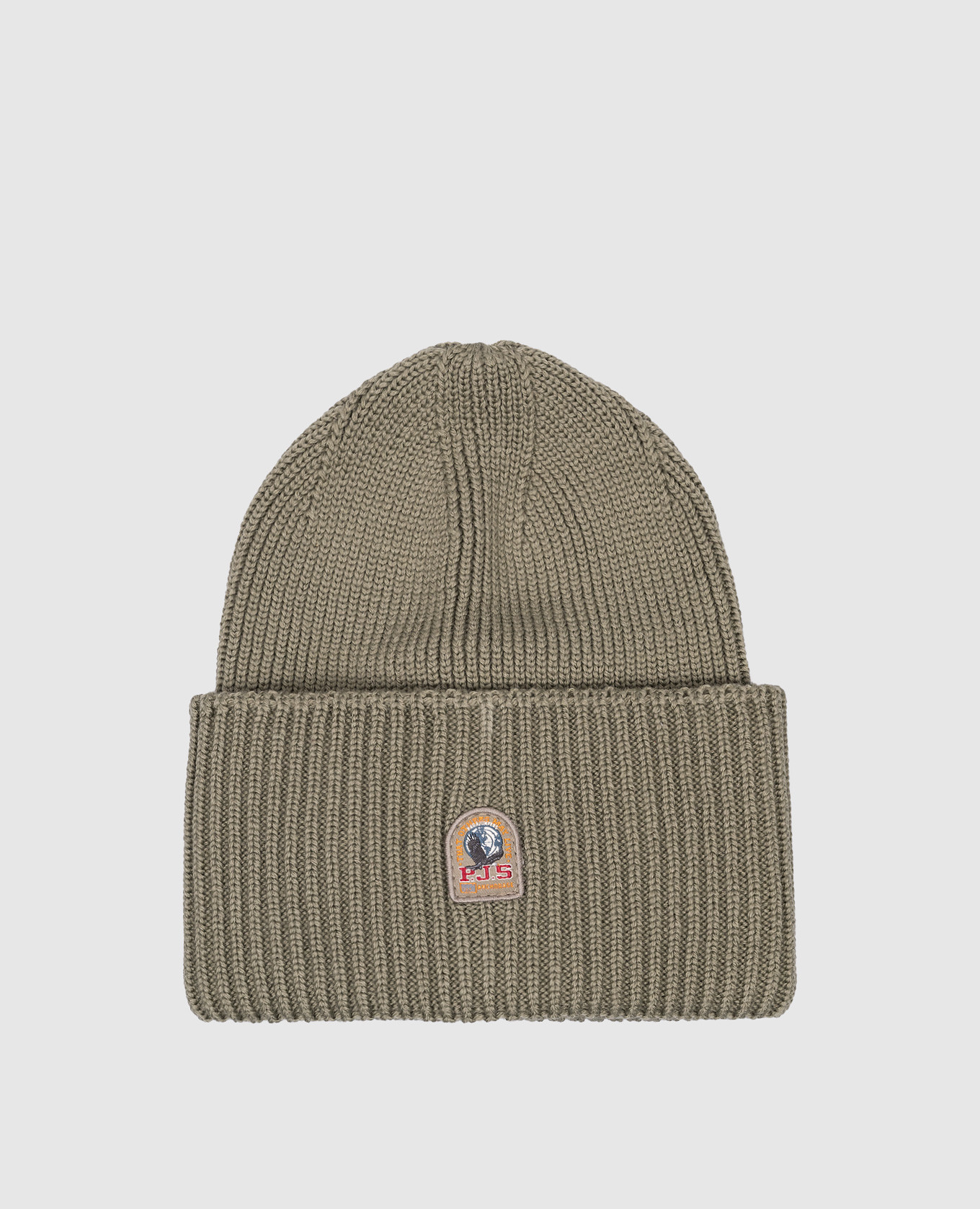 Basic cap in khaki wool with logo patch