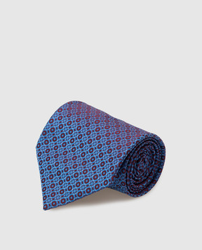 Stefano Ricci Синя шовкова краватка у візерунок CCXDD44206