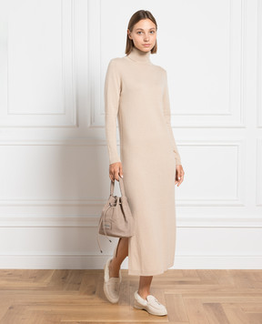 Allude Бежева сукня з вовни та кашеміру 23517661