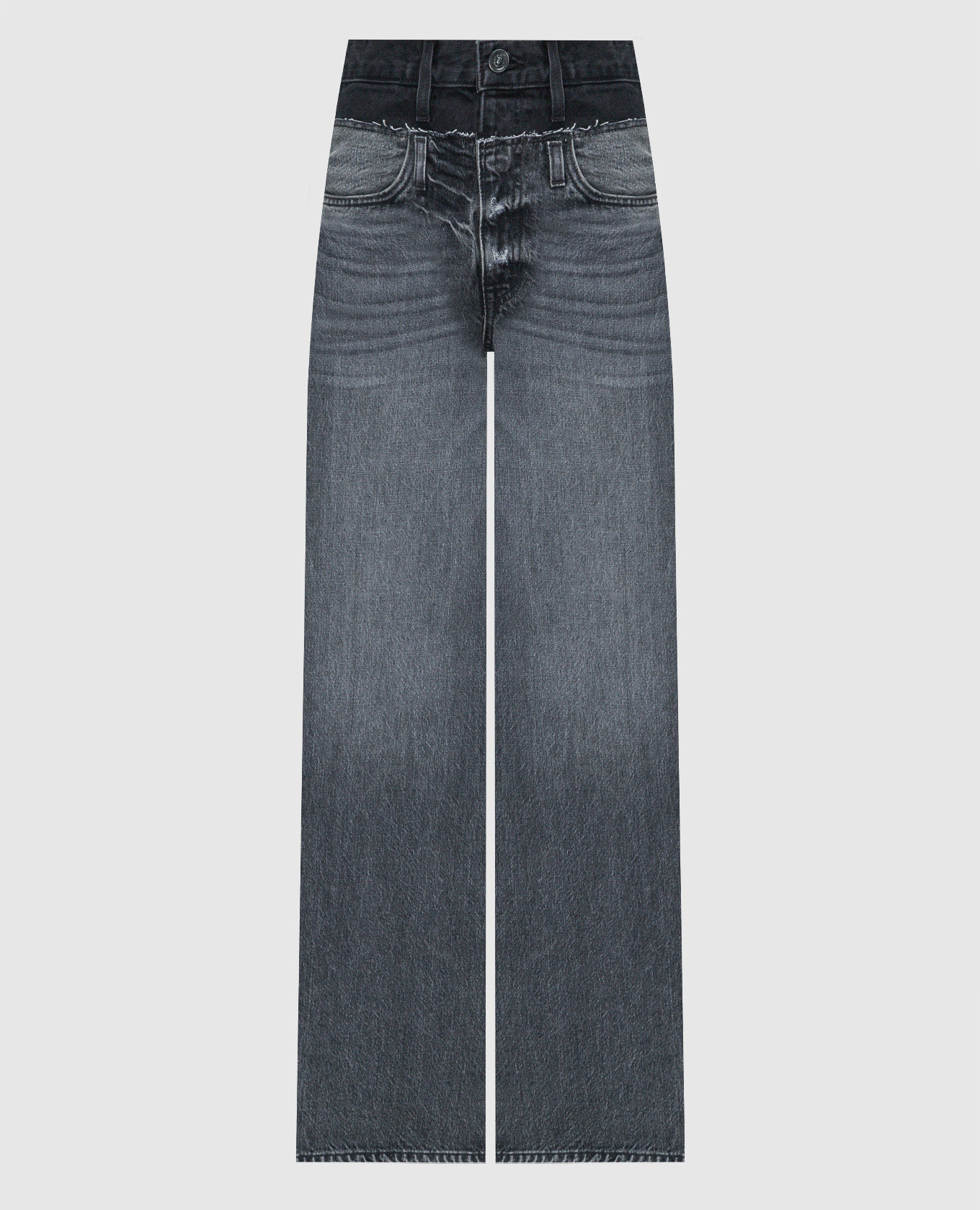 

Серые джинсы Eva с эффектом потертости, Серый, Широкие джинсы