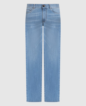 Canali Блакитні джинси з ефектом потертості PD0000391719