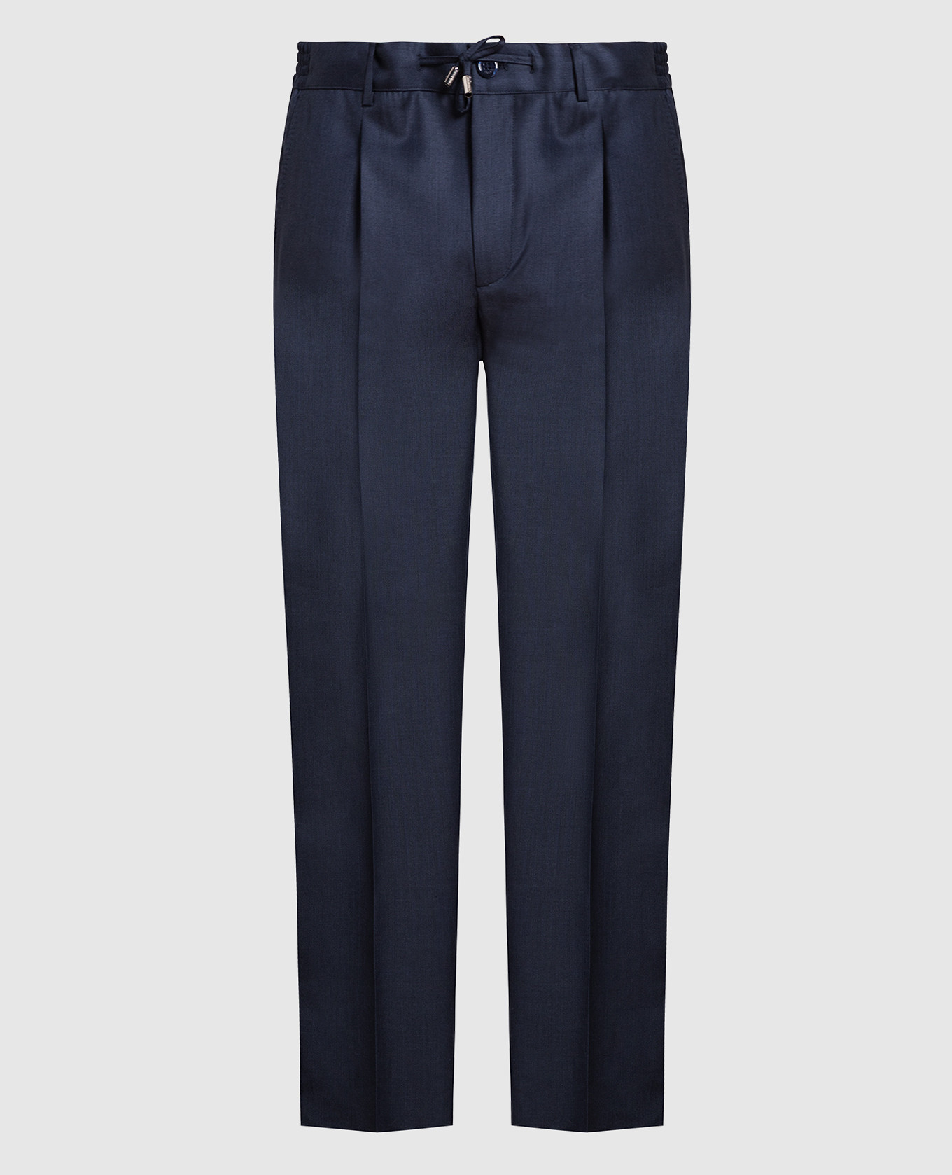 Blue trousers made of wool, cashmere and silk