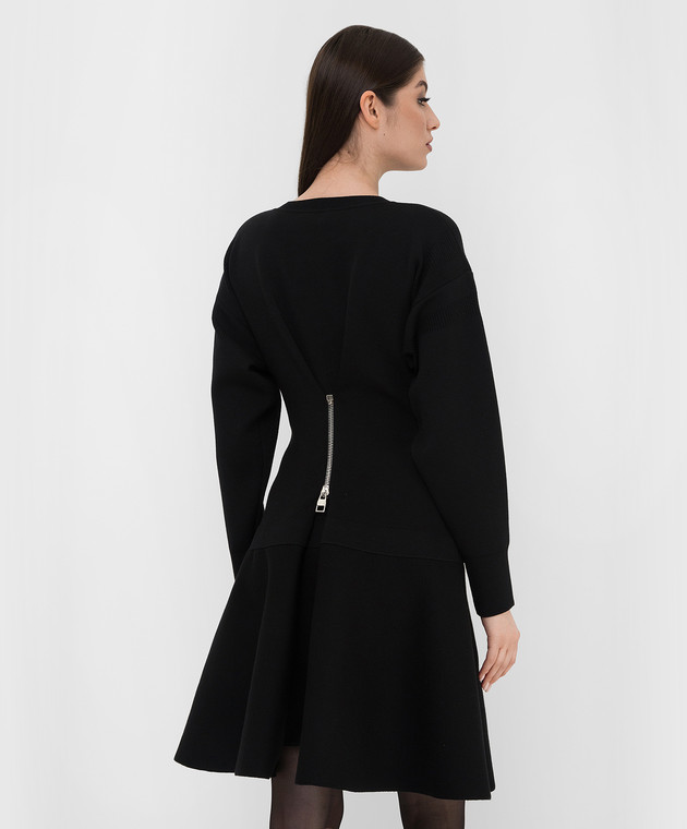 Alexander McQueen Черное платье с молниями 689435Q1AZ5 изображение 4